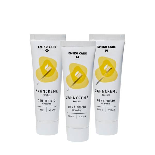 EMIKO Care Zahncreme Fenchel, Set 3x 75ml Tube